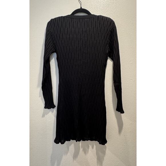 Vintage Carole Little Petite Size P Textured Button Front Long Cardigan Knit - Picture 2 of 8